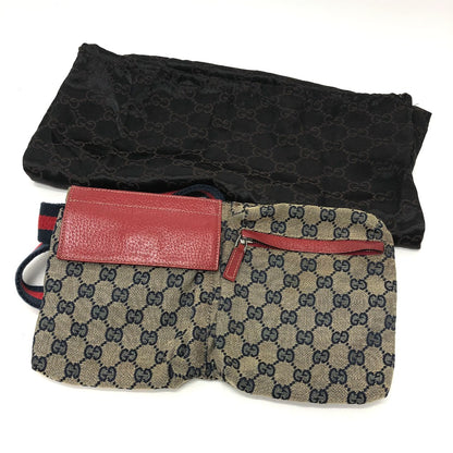 GUCCI Waist bag 28566 GG canvas / leather Red GG/logo Sling bag
