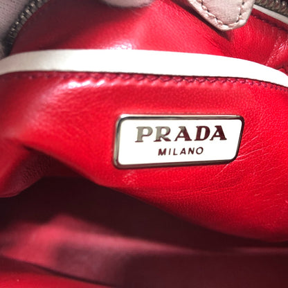 PRADA Handbag B2466S leather white fringe Women Used Authentic