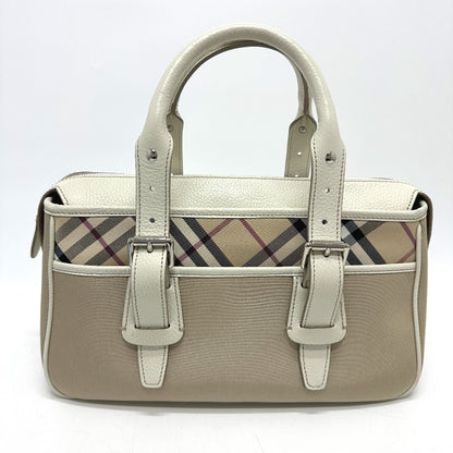 BURBERRY Handbag Nylon beige check Mini Boston Duffel bag