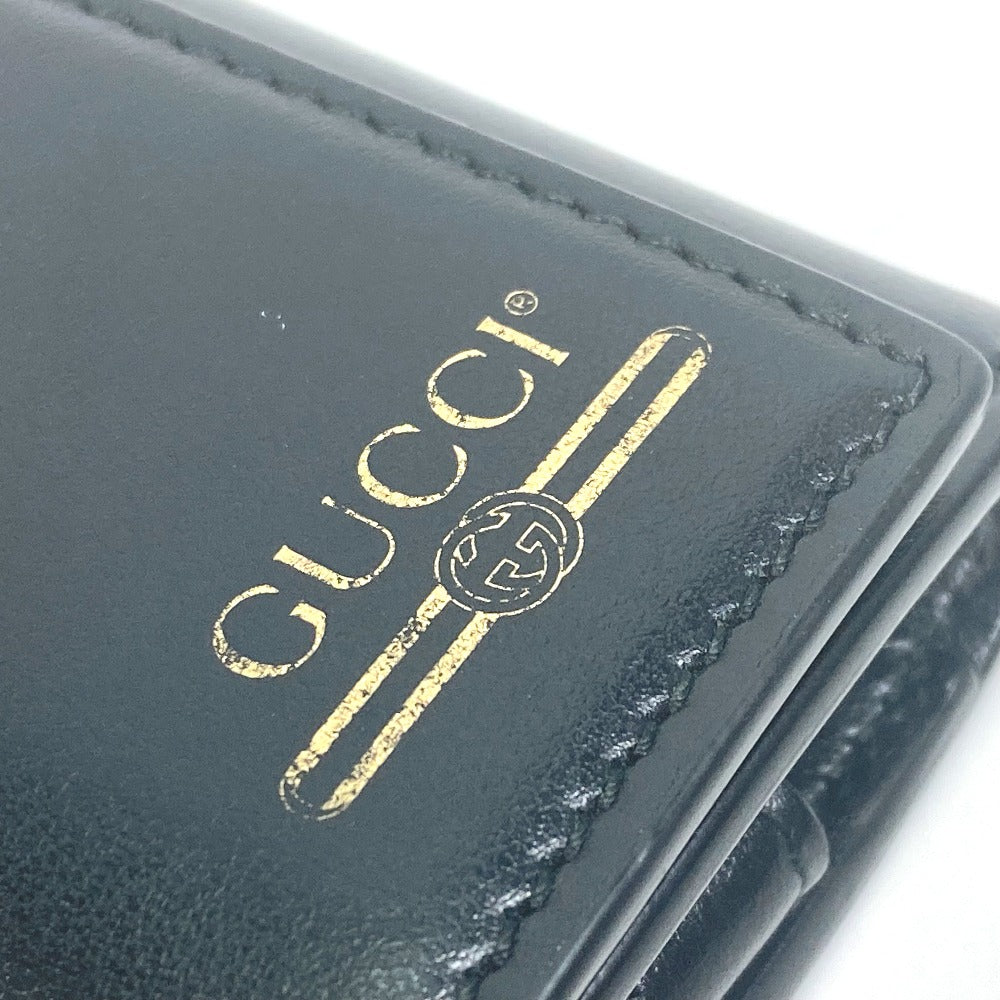 GUCCI Key case Key holder  547588 leather black logo six hooks key