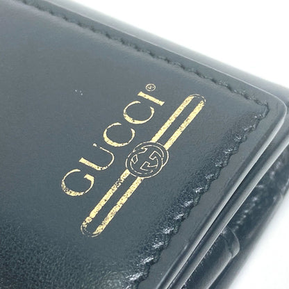GUCCI Key case Key holder  547588 leather black logo six hooks key