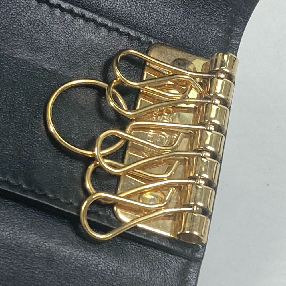 GUCCI Key case Key holder  547588 leather black logo six hooks key