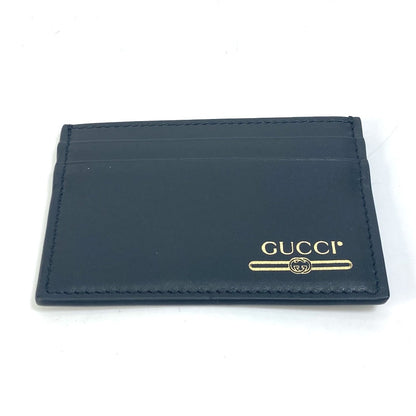 GUCCI Card Case 547596 leather black logo name card holder