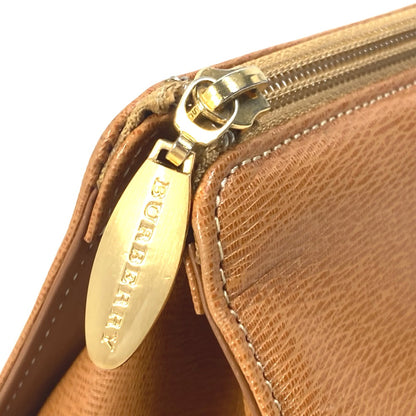 BURBERRY Handbag leather Brown logo Inner check