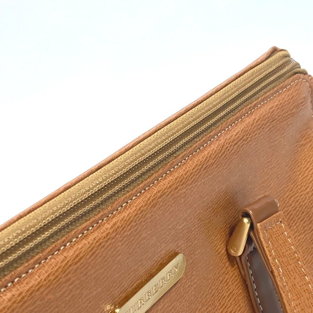BURBERRY Handbag leather Brown logo Inner check