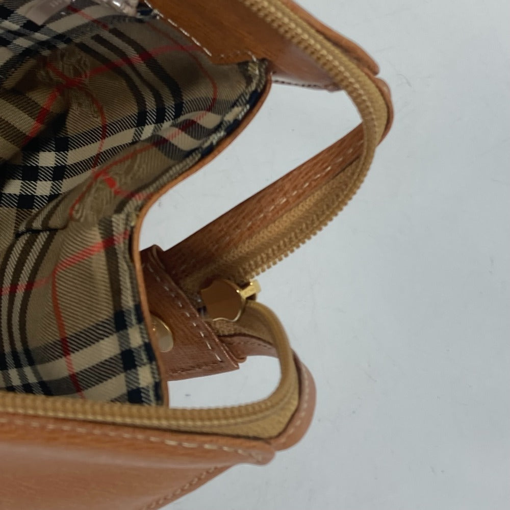 BURBERRY Handbag leather Brown logo Inner check
