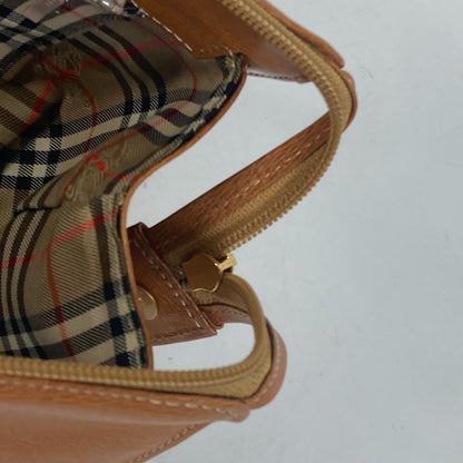 BURBERRY Handbag leather Brown logo Inner check
