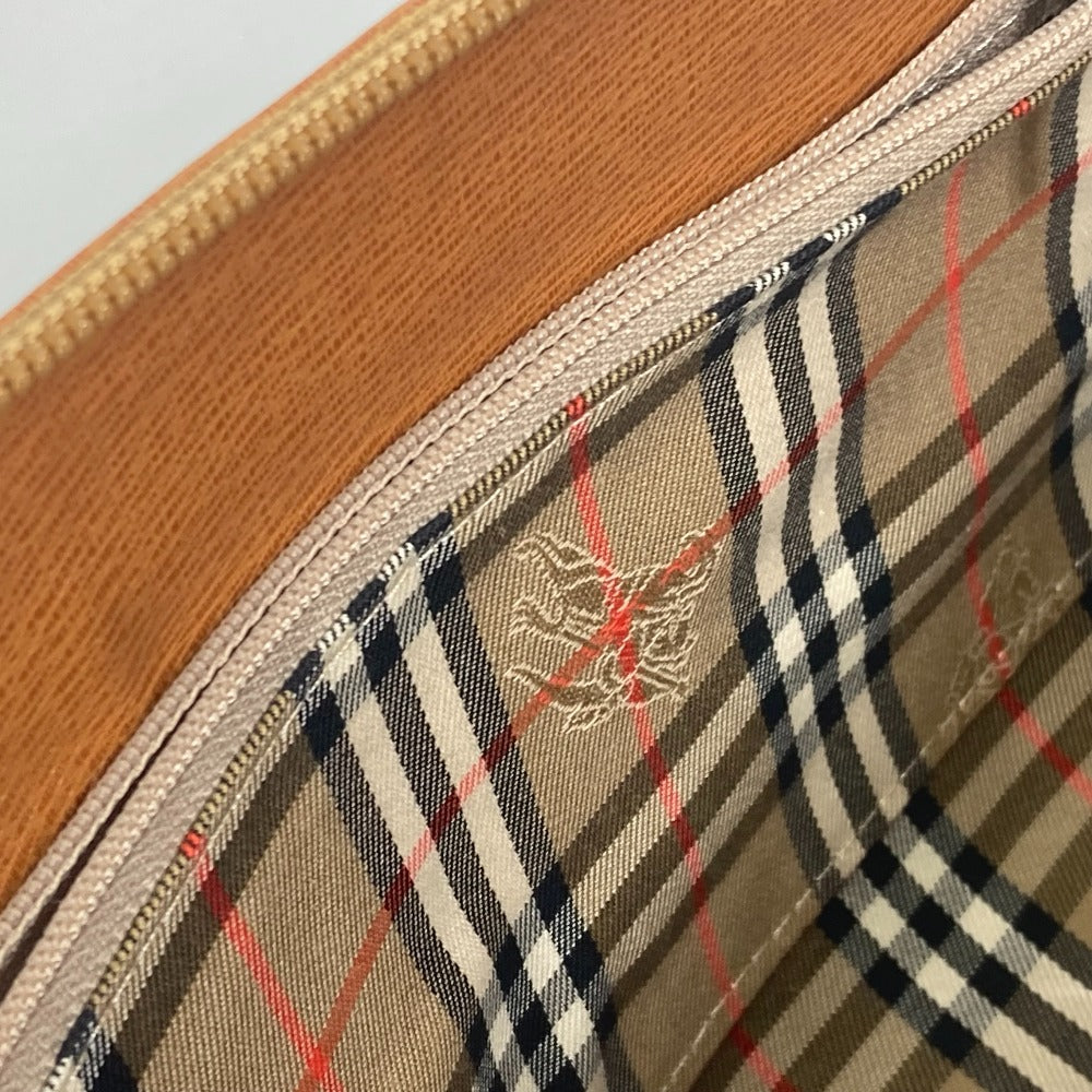 BURBERRY Handbag leather Brown logo Inner check