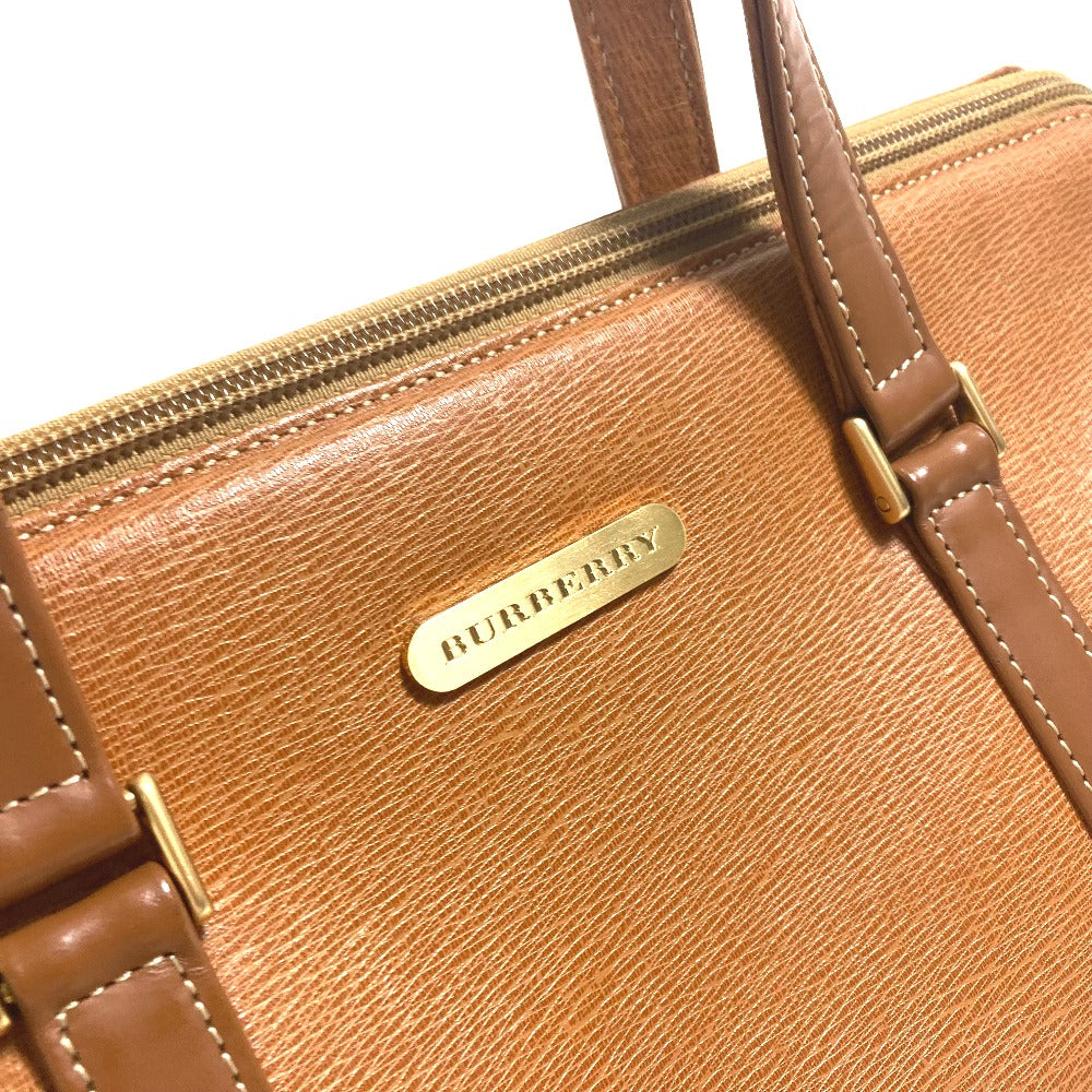 BURBERRY Handbag leather Brown logo Inner check