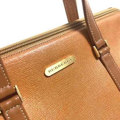 BURBERRY Handbag leather Brown logo Inner check