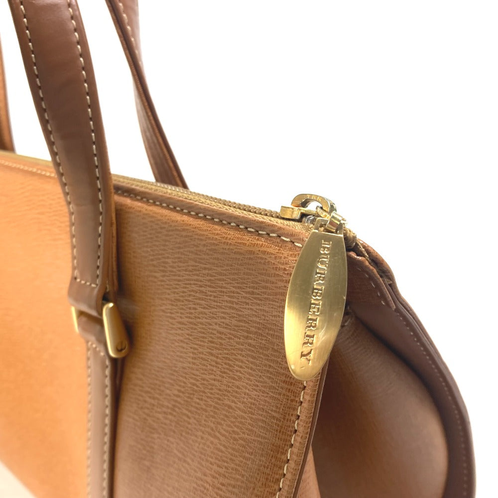 BURBERRY Handbag leather Brown logo Inner check