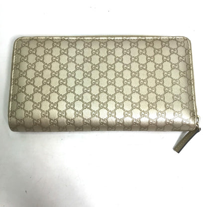 GUCCI Long Wallet Purse 388680 Sima leather gold Guccisima Zip Around mens Used Authentic