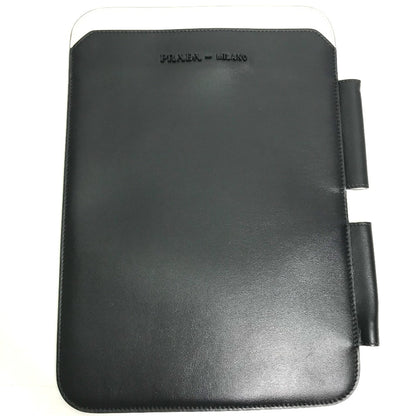 PRADA iPad case leather black By color 3D logo