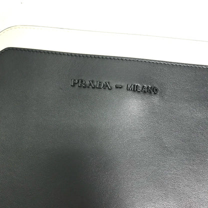PRADA iPad case leather black By color 3D logo