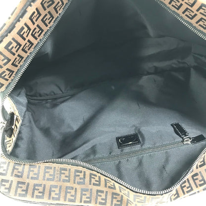 FENDI Handbag Canvas / leather Brown Zucchino Women Used Authentic