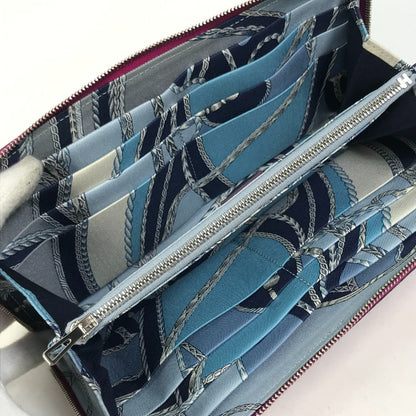HERMES Long Wallet Purse Epsom purple Long wallet Azap long silk in Women Used Authentic