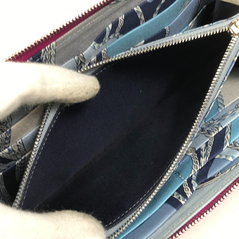 HERMES Long Wallet Purse Epsom purple Long wallet Azap long silk in Women Used Authentic