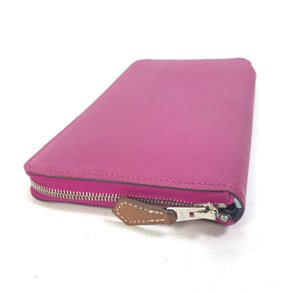 HERMES Long Wallet Purse Epsom purple Long wallet Azap long silk in Women Used Authentic