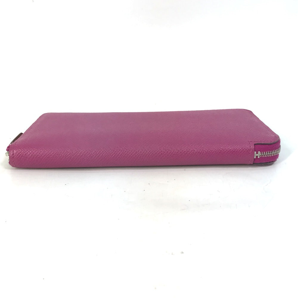 HERMES Long Wallet Purse Epsom purple Long wallet Azap long silk in Women Used Authentic