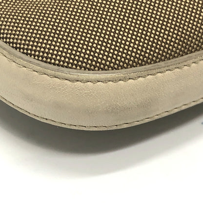 PRADA Shoulder Bag BT0706 Canvas / leather beige logo Jacquard Women Used Authentic