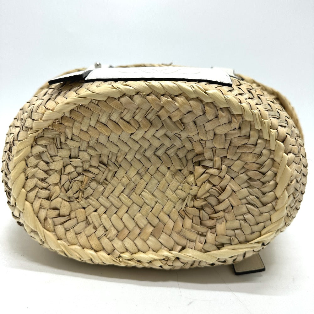 LOEWE Handbag 327.02.S92 Straw / leather beige anagram Straw bag Women Used Authentic