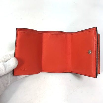 FENDI Trifold wallet 8M0426 leather Orange Peekaboo