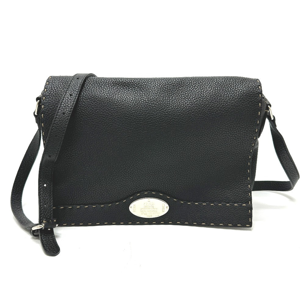 FENDI Shoulder Bag 8BT116 leather black Celeria unisex(Unisex) Used Authentic