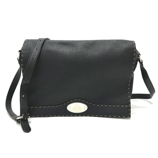 FENDI Shoulder Bag 8BT116 leather black Celeria unisex(Unisex) Used Authentic