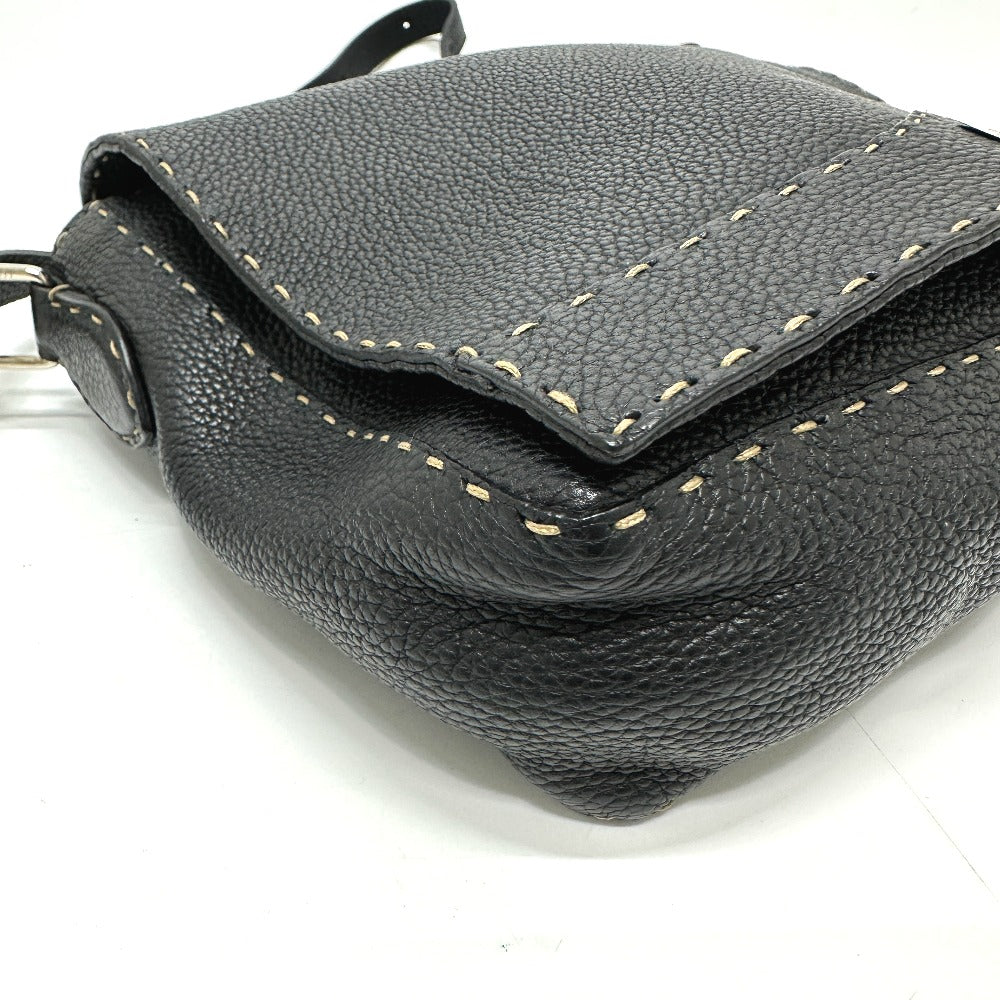 FENDI Shoulder Bag 8BT116 leather black Celeria unisex(Unisex) Used Authentic