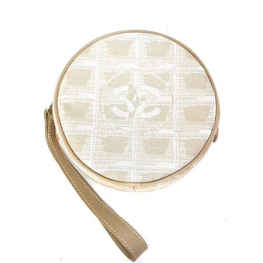 CHANEL Pouch A17682 canvas beige COCO Mark New travel line
