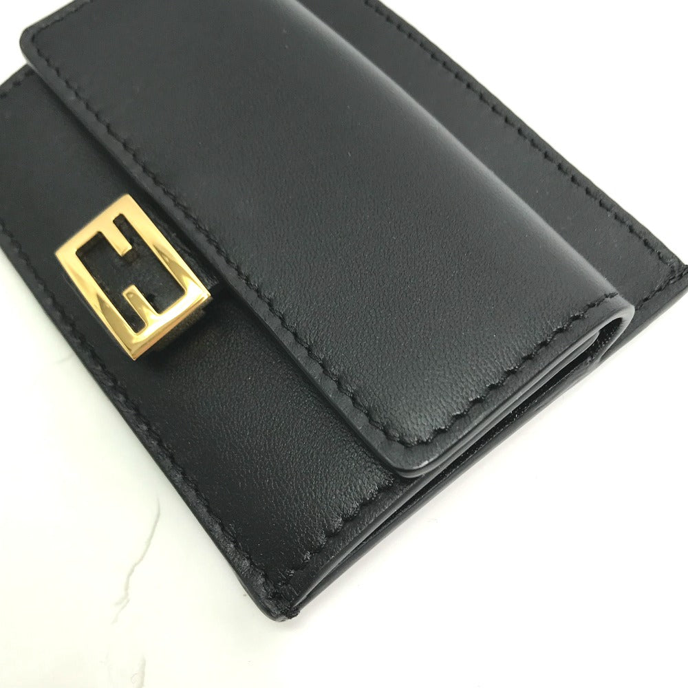 FENDI Coin case 8M0423 leather black baguette card holder