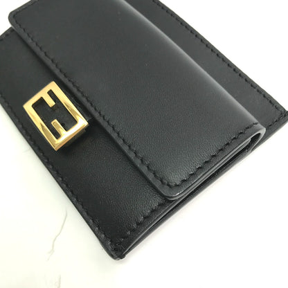 FENDI Coin case 8M0423 leather black baguette card holder