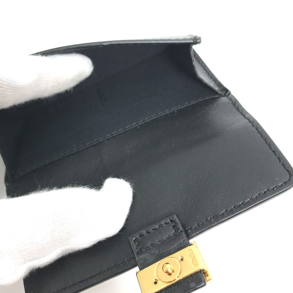 FENDI Coin case 8M0423 leather black baguette card holder