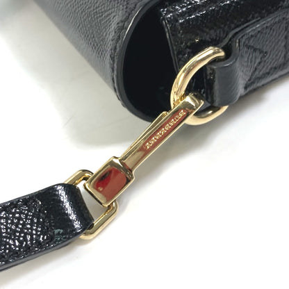 BURBERRY Shoulder Bag leather black logo Fastener design