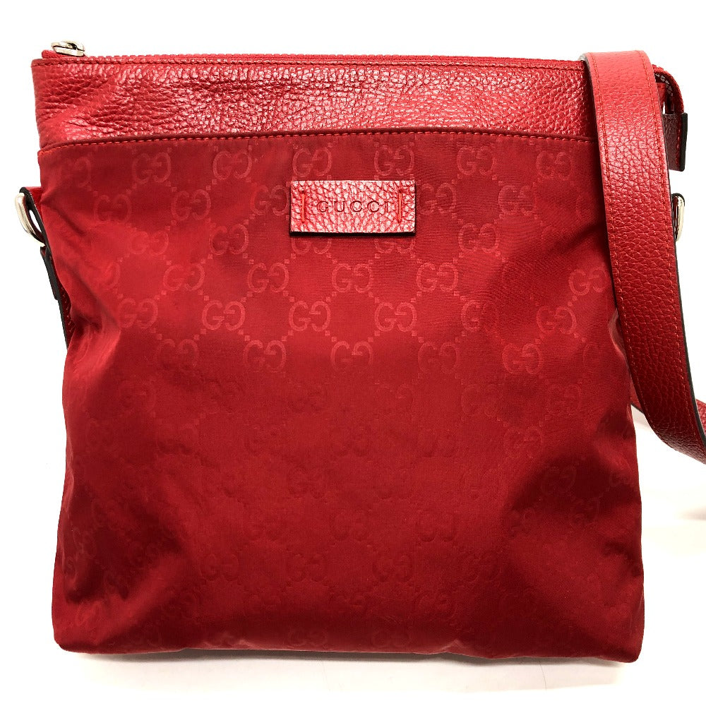 GUCCI Shoulder Bag 510342 Nylon / leather Red GG