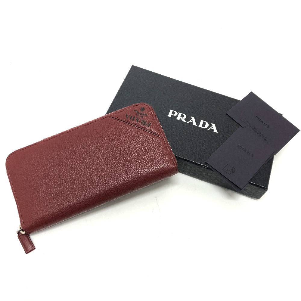PRADA Long Wallet Purse 2ML317 leather Red type logo gradient Zip Around