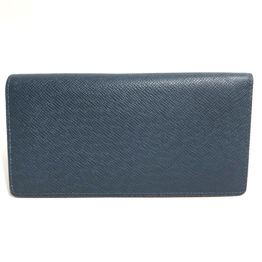 LOUIS VUITTON Long Wallet Purse M30662 Taiga Leather blue Taiga Portefeuille Braza