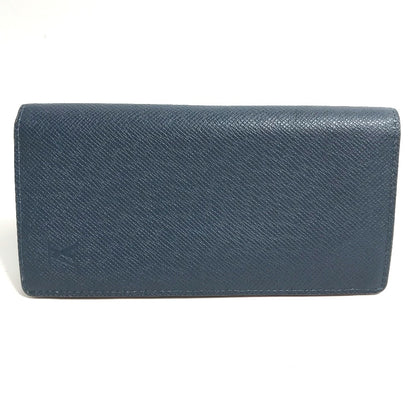 LOUIS VUITTON Long Wallet Purse M30662 Taiga Leather blue Taiga Portefeuille Braza