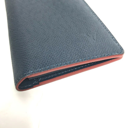 LOUIS VUITTON Long Wallet Purse M30662 Taiga Leather blue Taiga Portefeuille Braza