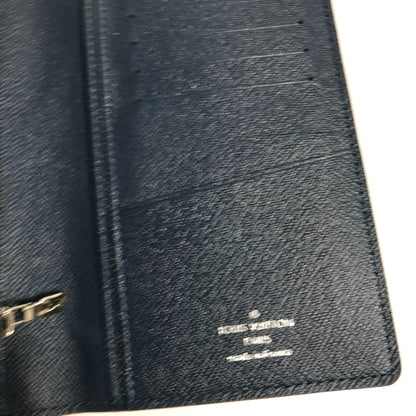 LOUIS VUITTON Long Wallet Purse M30662 Taiga Leather blue Taiga Portefeuille Braza