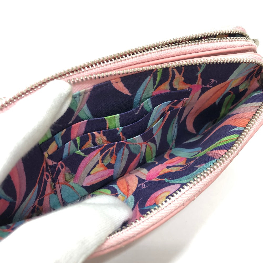 CHANEL Shoulder Bag A82527  lambskin pink CC COCO Mark Matelasse Wild Stitch Women Used Authentic