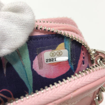 CHANEL Shoulder Bag A82527  lambskin pink CC COCO Mark Matelasse Wild Stitch Women Used Authentic