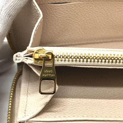LOUIS VUITTON Long Wallet Purse M80402 Monogram Ann Platt Leather beige Monogram Ann Platt Zippy wallet Women Used Authentic
