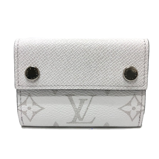 LOUIS VUITTON Trifold wallet M30899 leather white Tiger Lama Monogram Discovery compact wallet