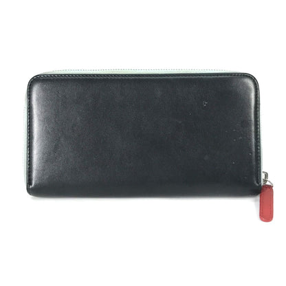 CHANEL Long Wallet Purse leather black airline triple coco Long wallet