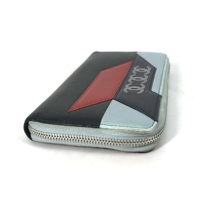 CHANEL Long Wallet Purse leather black airline triple coco Long wallet