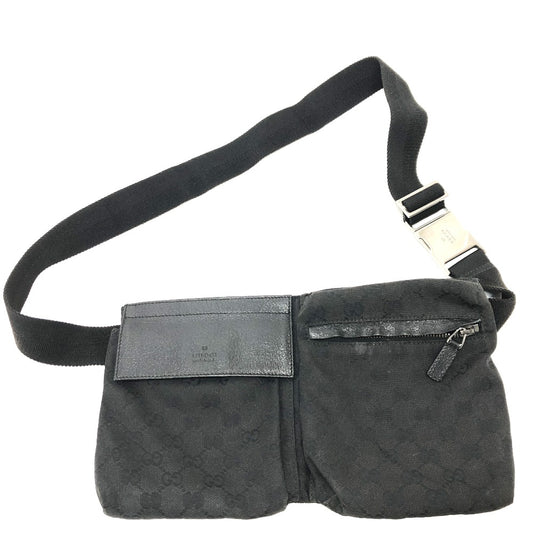 GUCCI Waist bag 28566 GG canvas / leather black GG Sling bag