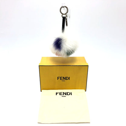 FENDI Bag charm fur white Bonbon charm