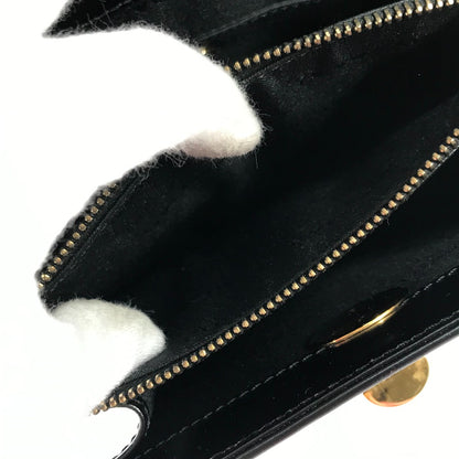 BVLGARI Handbag leather black logo 2WAY Women Used Authentic