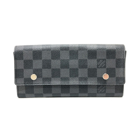 LOUIS VUITTON Long Wallet Purse N63084 Damier Grafitto Canvas black Damier Grafitte Portefeuille long modular